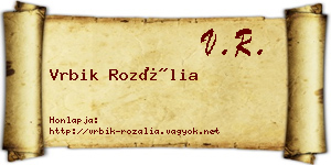 Vrbik Rozália névjegykártya